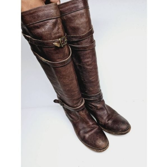 Fixer Upper Frye Jane Leather Strappy Boots Size 8 - Picture 3 of 8